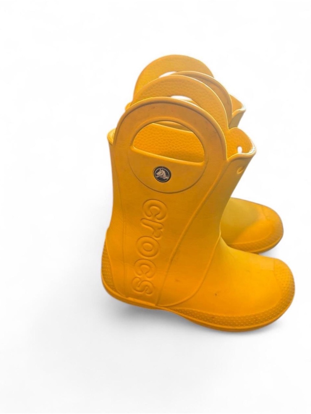 CROCS Kids' Bright Yellow Pull-On Rain Boots
